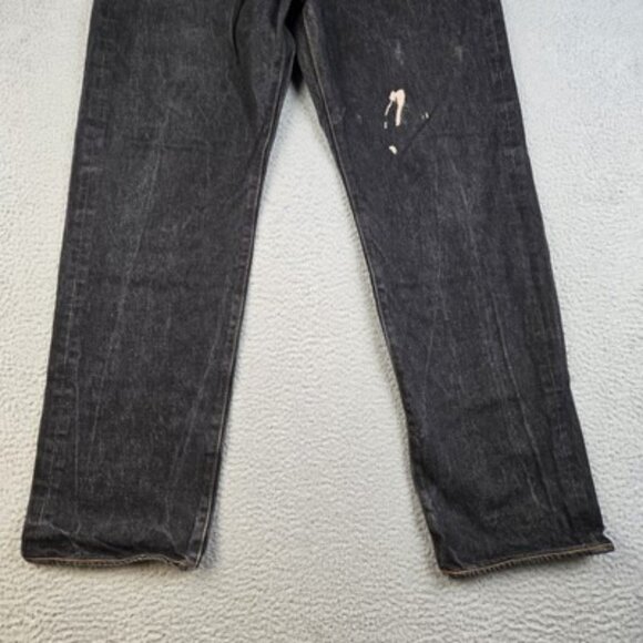 Levi's 501 Jeans Mens 38x34 Black Straight Leg Classic Button Fly American Denim - Picture 8 of 14